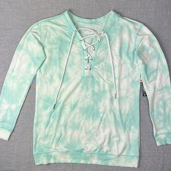 LaceUp Mint Green Tie Dye Sweatshirt XS Small & Large by Jessica Simpson - Picture 2 of 5
